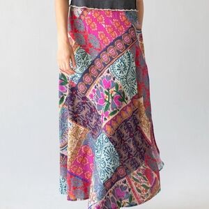 NATURAL LIFE Vibrant Patchwork Maxi Skirt